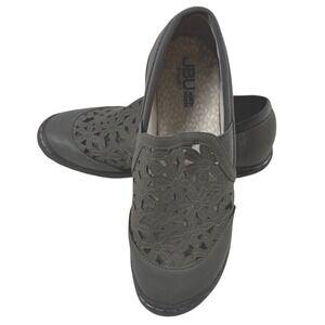 JBU by Jambu Wildflower Grey Laser Cut Floral Slip On Shoes Vegan Womens 6.5M